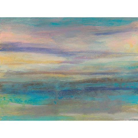 Lilac Horizon II White Modern Wood Framed Art Print by Goldberger, Jennifer