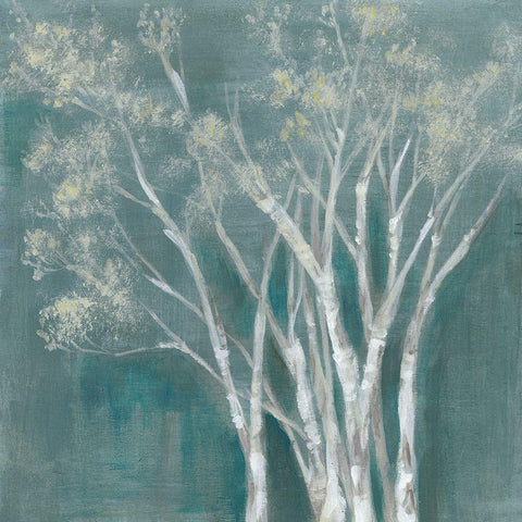 Ethereal Birches I White Modern Wood Framed Art Print with Double Matting by Goldberger, Jennifer