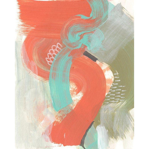 Coral Whimsy III Black Modern Wood Framed Art Print with Double Matting by Goldberger, Jennifer