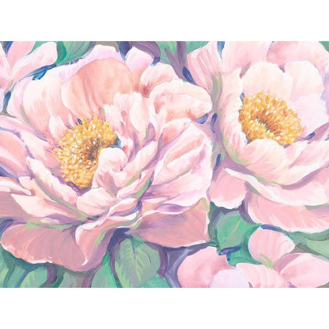 Peonies in Bloom II Gold Ornate Wood Framed Art Print with Double Matting by OToole, Tim