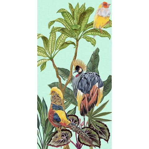 Birds Paradise IV Gold Ornate Wood Framed Art Print with Double Matting by Wang, Melissa