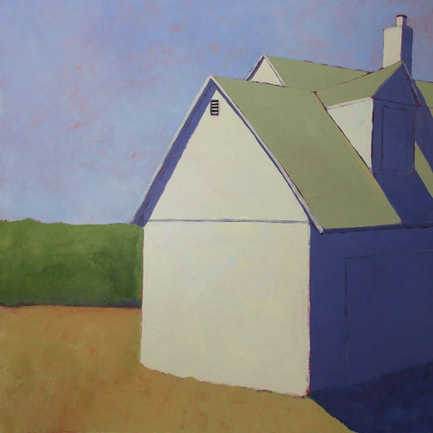 Primary Barns III White Modern Wood Framed Art Print with Double Matting by Young, Carol