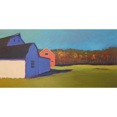 Primary Barns VIII Black Modern Wood Framed Art Print with Double Matting by Young, Carol