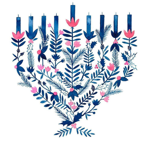 Boho Hanukkah II Black Modern Wood Framed Art Print by Popp, Grace