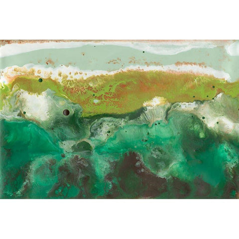 Emerald Atoll I Black Modern Wood Framed Art Print with Double Matting by Ludwig, Alicia