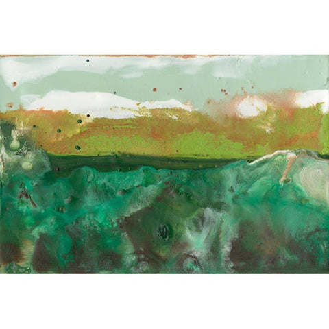 Emerald Atoll II White Modern Wood Framed Art Print by Ludwig, Alicia