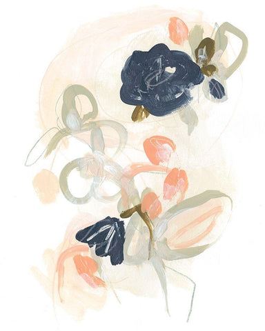 Posy Projection II White Modern Wood Framed Art Print with Double Matting by Vess, June Erica