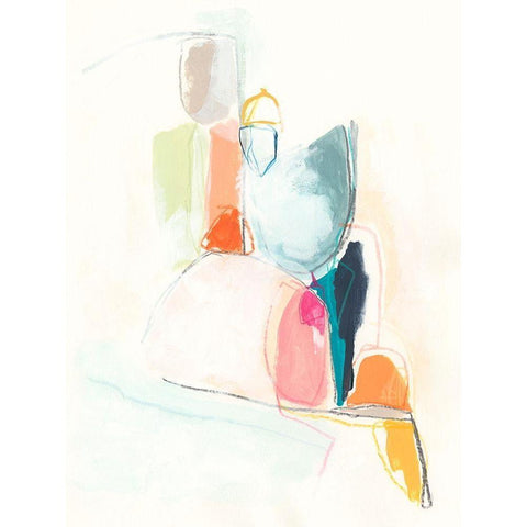 Factotum I White Modern Wood Framed Art Print by Vess, June Erica