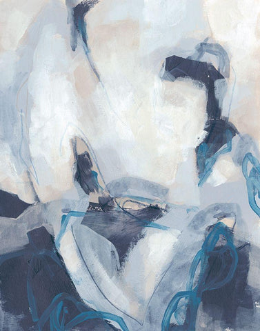 Blue Process II White Modern Wood Framed Art Print with Double Matting by Vess, June Erica