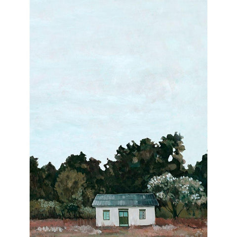 Forest Cottage II White Modern Wood Framed Art Print by Scarvey, Emma