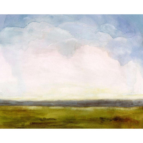 Cumulus Horizon II Black Modern Wood Framed Art Print with Double Matting by Borges, Victoria