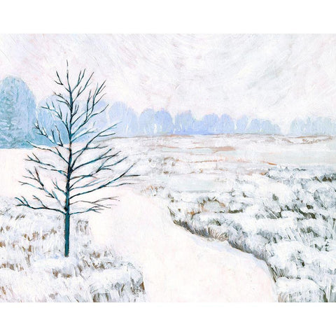 Frozen River Study I Gold Ornate Wood Framed Art Print with Double Matting by Borges, Victoria