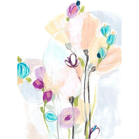 Scattershot Garden I White Modern Wood Framed Art Print by Vess, June Erica