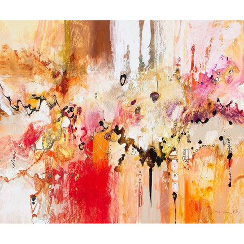 Red, White and Gold III Black Modern Wood Framed Art Print by Gardner, Jennifer