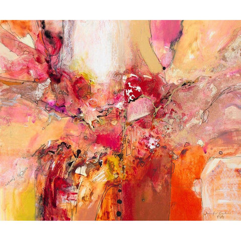 Red, White and Gold IV White Modern Wood Framed Art Print by Gardner, Jennifer