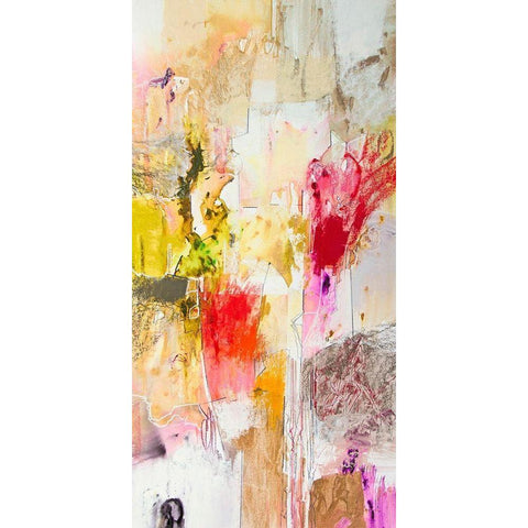 Vertical Reds I White Modern Wood Framed Art Print by Gardner, Jennifer