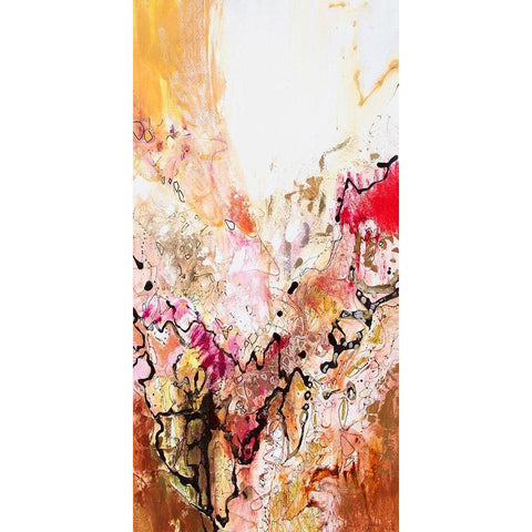 Vertical Reds III White Modern Wood Framed Art Print by Gardner, Jennifer