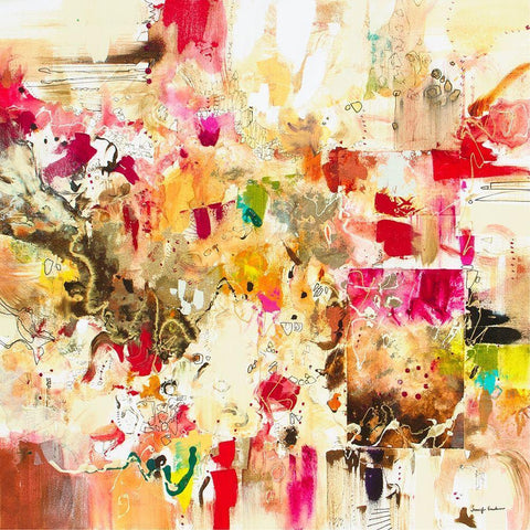 Fiesta II White Modern Wood Framed Art Print with Double Matting by Gardner, Jennifer