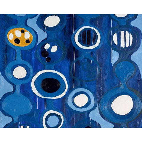 Big Blue I White Modern Wood Framed Art Print by Ferrell, Erin McGee