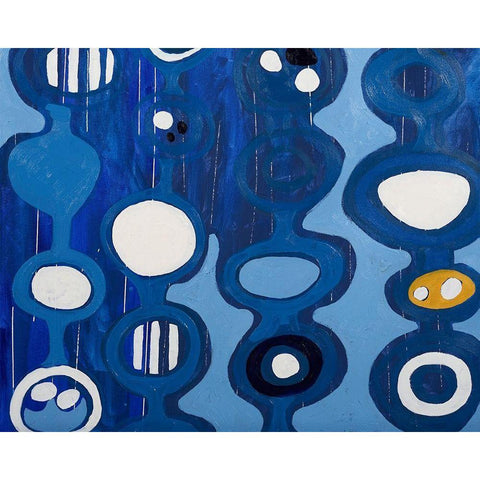 Big Blue II Black Modern Wood Framed Art Print with Double Matting by Ferrell, Erin McGee