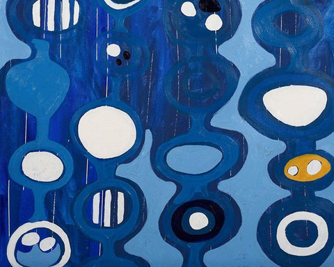 Big Blue II Black Ornate Wood Framed Art Print with Double Matting by Ferrell, Erin McGee