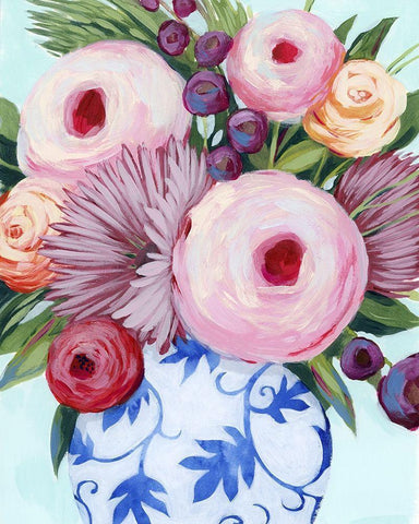 Clarity Blooms I White Modern Wood Framed Art Print with Double Matting by Popp, Grace
