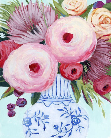 Clarity Blooms II White Modern Wood Framed Art Print with Double Matting by Popp, Grace