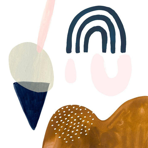 Double Scoop III White Modern Wood Framed Art Print with Double Matting by Borges, Victoria