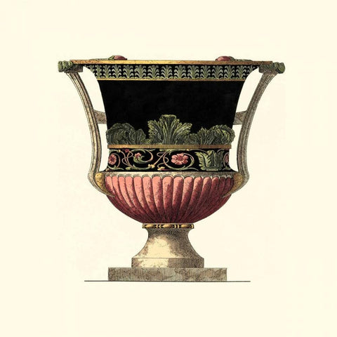 Large Giardini Urn I Black Modern Wood Framed Art Print by Giardini, Giovanni