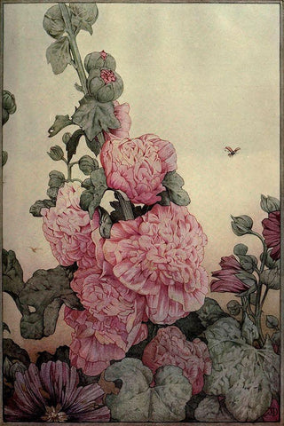 Garden Fantasy IV Black Ornate Wood Framed Art Print with Double Matting by Unknown