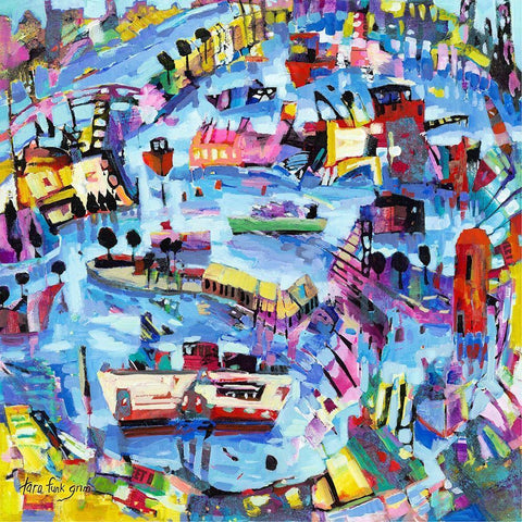 Funlands III White Modern Wood Framed Art Print by Grim, Tara Funk
