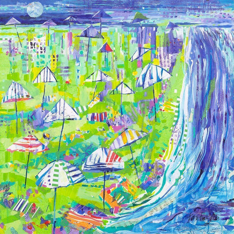 Coastal Fun Collage I White Modern Wood Framed Art Print by Grim, Tara Funk