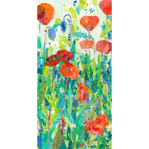 Stately Red Poppies I Black Modern Wood Framed Art Print by Grim, Tara Funk