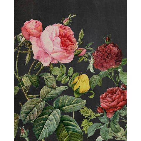 Redoutes Bouquet I White Modern Wood Framed Art Print by Redoute, Pierre