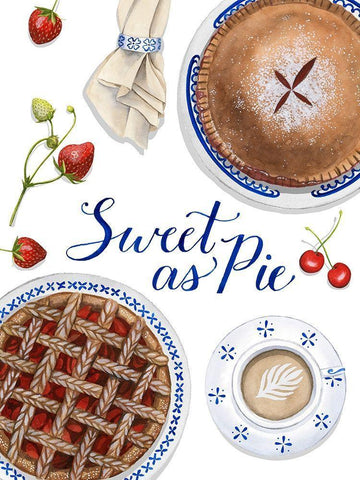 Sweet As Pie I White Modern Wood Framed Art Print with Double Matting by Popp, Grace