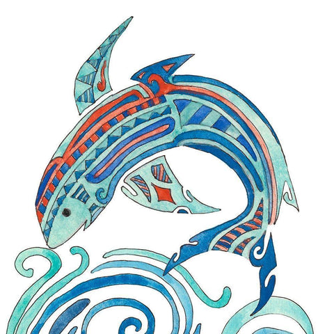 Undersea Luau II White Modern Wood Framed Art Print by Ludwig, Alicia