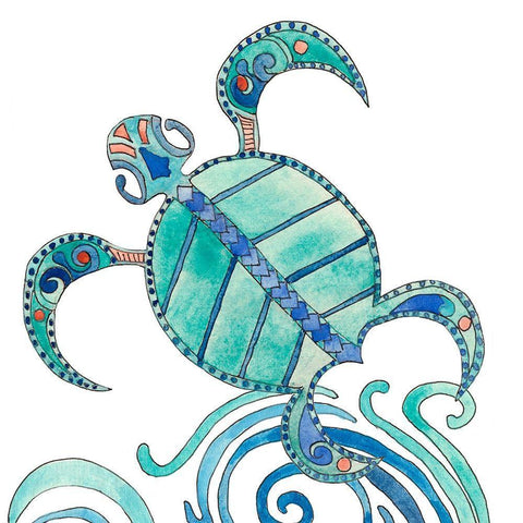 Undersea Luau III White Modern Wood Framed Art Print with Double Matting by Ludwig, Alicia