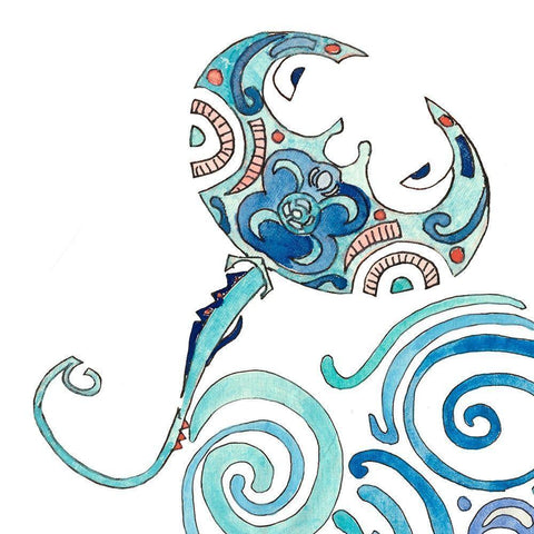 Undersea Luau IV White Modern Wood Framed Art Print by Ludwig, Alicia