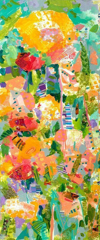 Custom Lime Garden I White Modern Wood Framed Art Print with Double Matting by Grim, Tara Funk