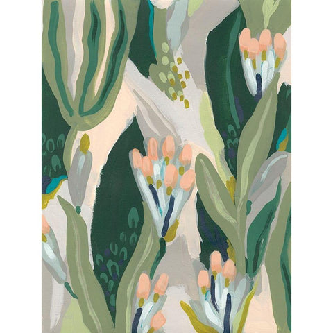 Floral Impulse I Black Modern Wood Framed Art Print with Double Matting by Vess, June Erica