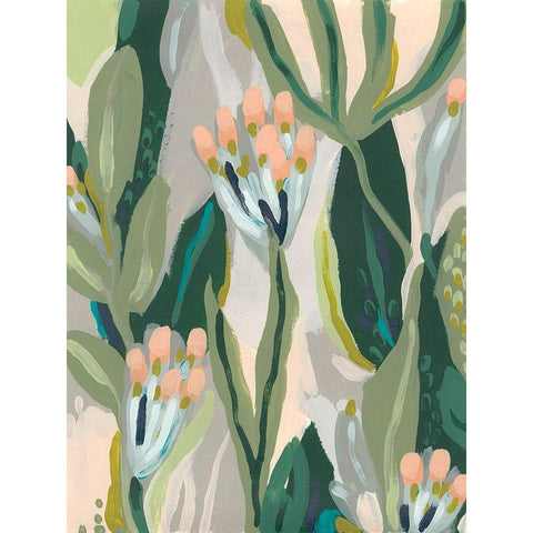 Floral Impulse II Gold Ornate Wood Framed Art Print with Double Matting by Vess, June Erica