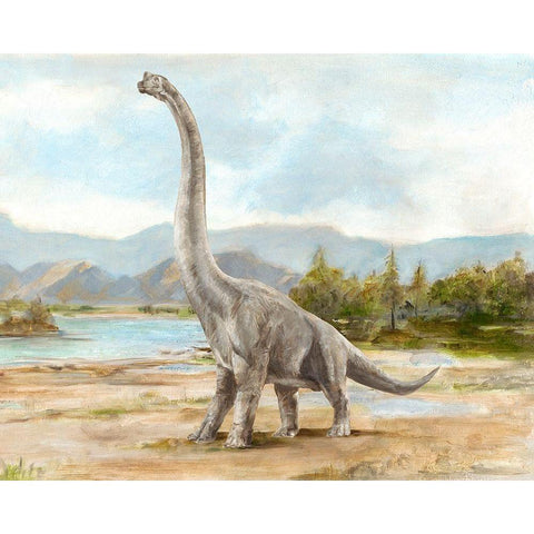 Dinosaur Illustration IV Gold Ornate Wood Framed Art Print with Double Matting by Harper, Ethan