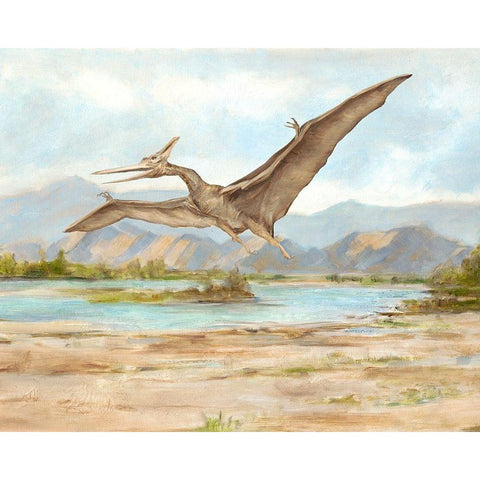 Dinosaur Illustration VI Black Modern Wood Framed Art Print with Double Matting by Harper, Ethan