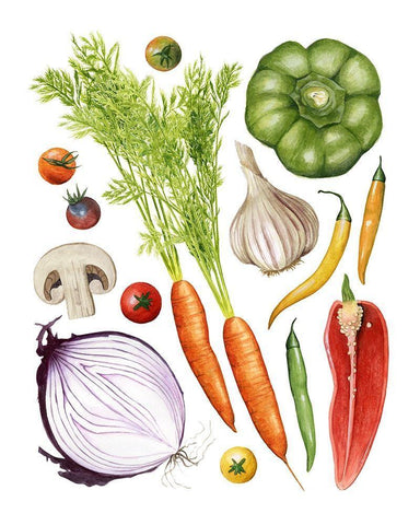 Home Harvest I Black Ornate Wood Framed Art Print with Double Matting by Popp, Grace