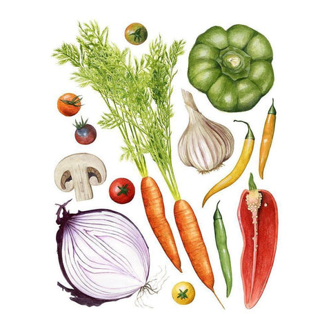 Home Harvest I White Modern Wood Framed Art Print by Popp, Grace