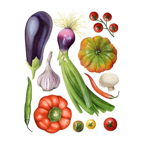 Home Harvest II White Modern Wood Framed Art Print by Popp, Grace