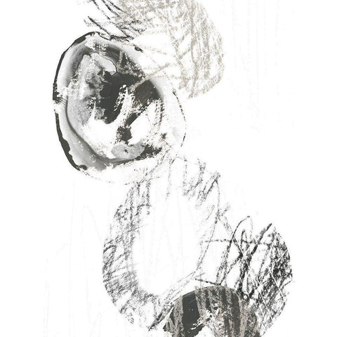 Scribble Stones II Black Modern Wood Framed Art Print with Double Matting by Vess, June Erica