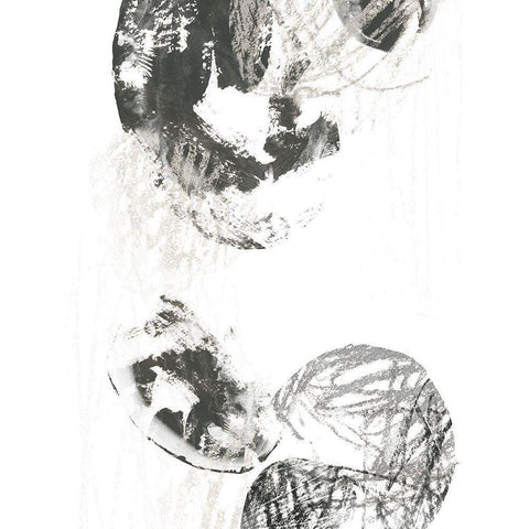 Scribble Stones III Gold Ornate Wood Framed Art Print with Double Matting by Vess, June Erica