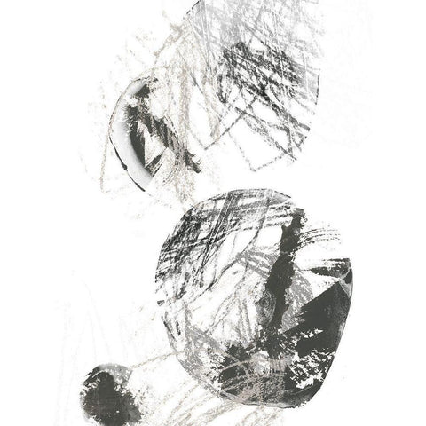 Scribble Stones IV Black Modern Wood Framed Art Print by Vess, June Erica