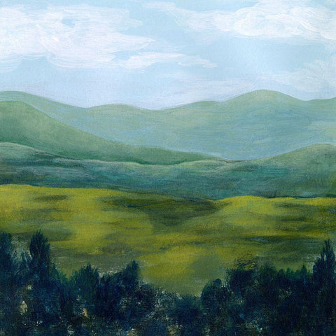 Open Valley I White Modern Wood Framed Art Print with Double Matting by Popp, Grace